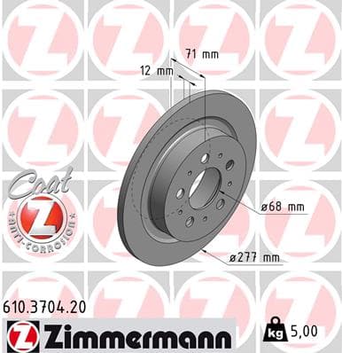 ZIMMERMANN Brzdový kotúč 610370420 1