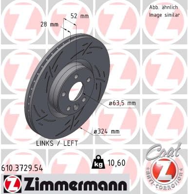 ZIMMERMANN Brzdový kotúč 610.3729.54 1