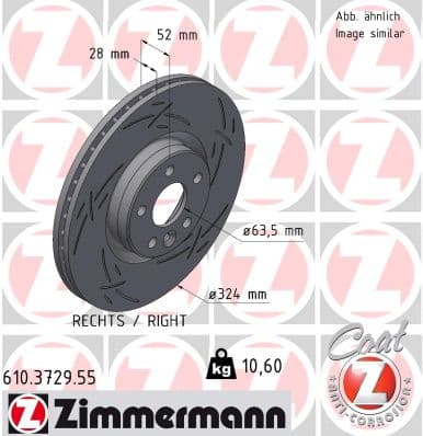 ZIMMERMANN Brzdový kotúč 610.3729.55 1