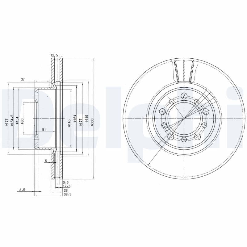 DELPHI Brzdový kotúč BG2372 1