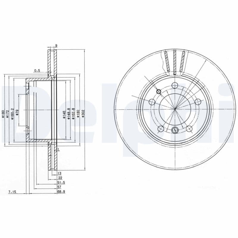 DELPHI Brzdový kotúč BG2433 1