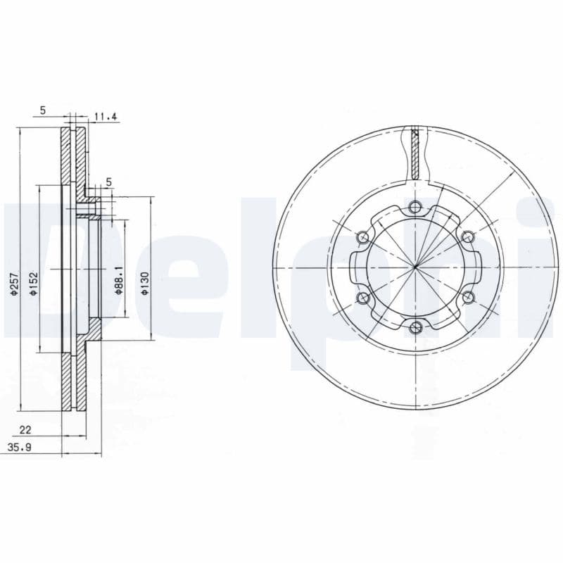 DELPHI Brzdový kotúč BG2524 1