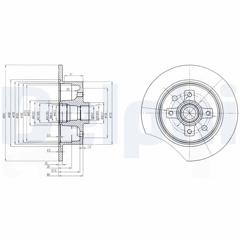 DELPHI Brzdový kotúč BG2571 1