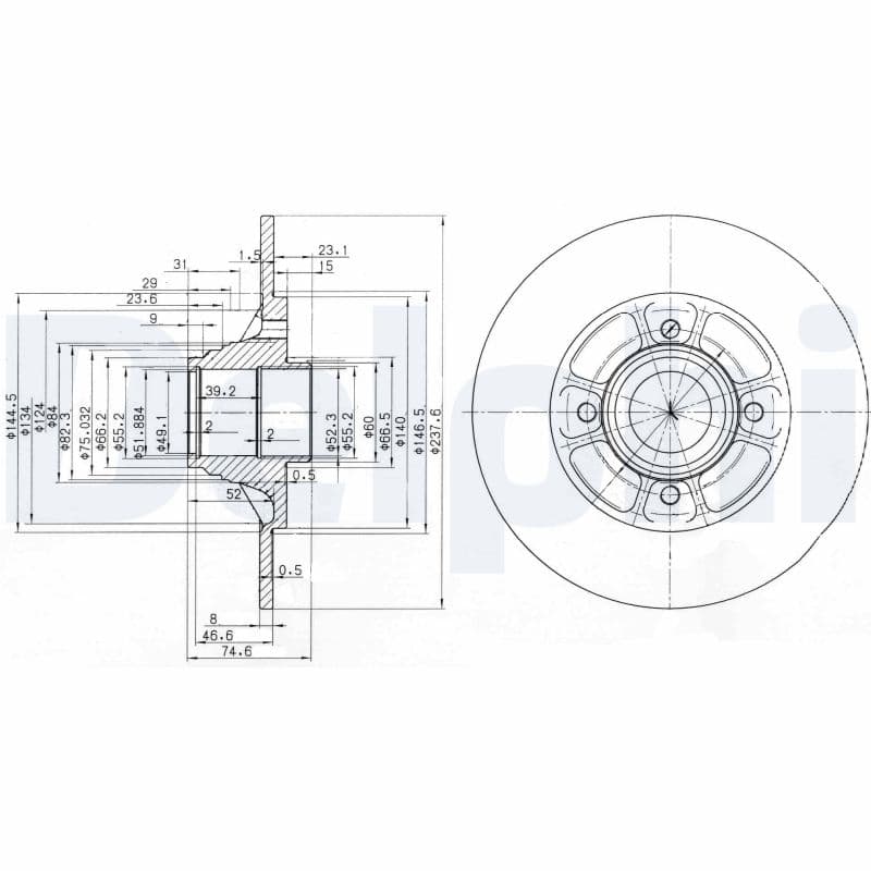 DELPHI Brzdový kotúč BG2638 1