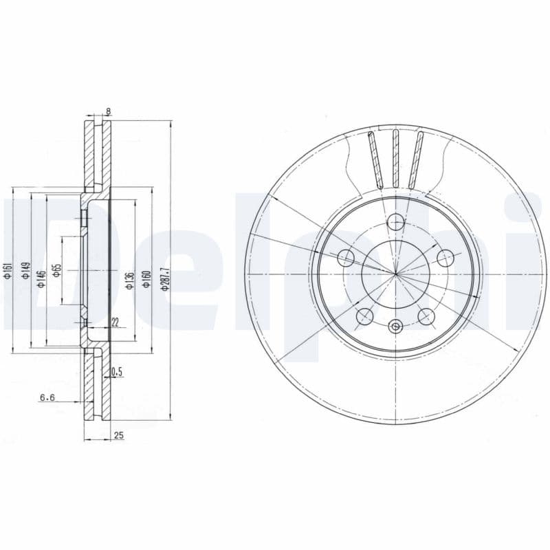 DELPHI Brzdový kotúč BG2729 1
