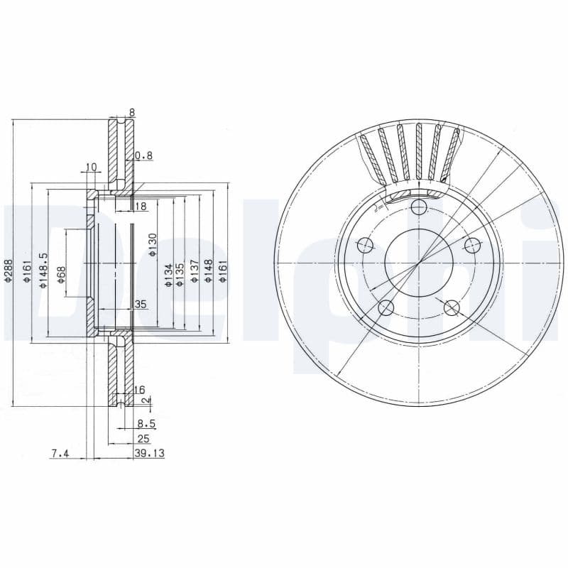 DELPHI Brzdový kotúč BG2745 1