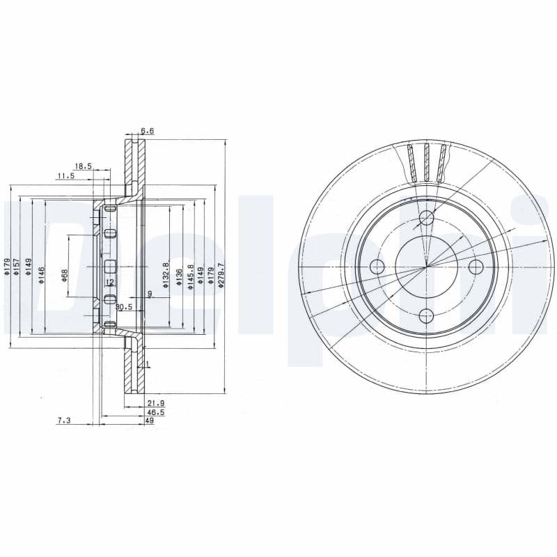 DELPHI Brzdový kotúč BG2784 1