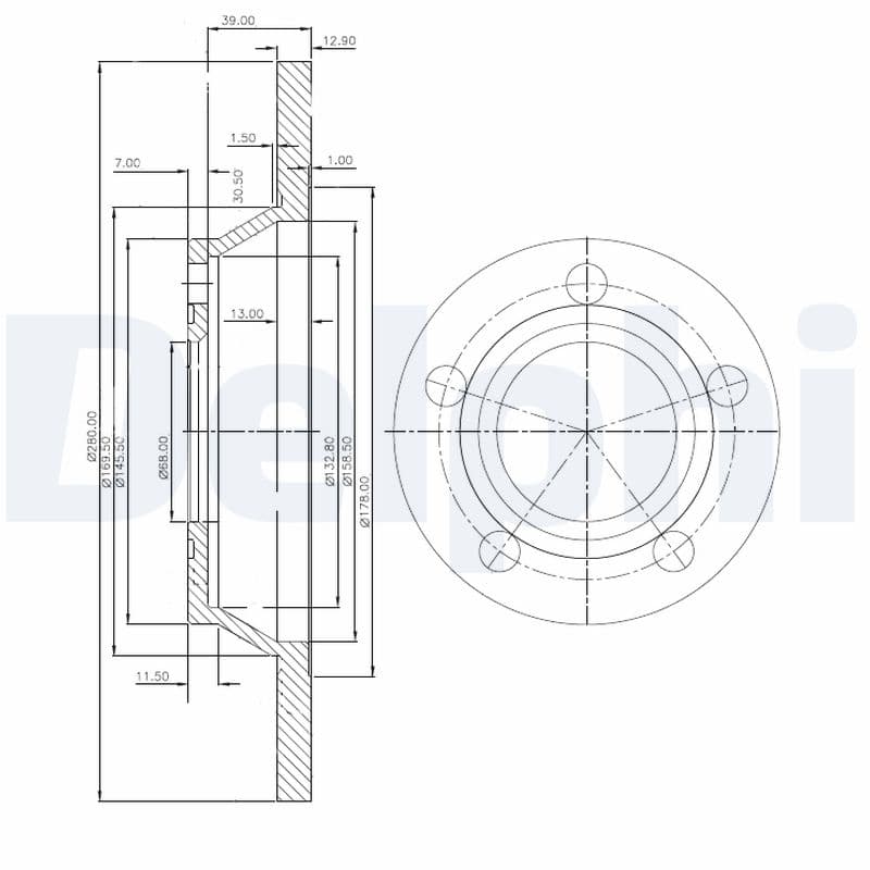 DELPHI Brzdový kotúč BG2987 1