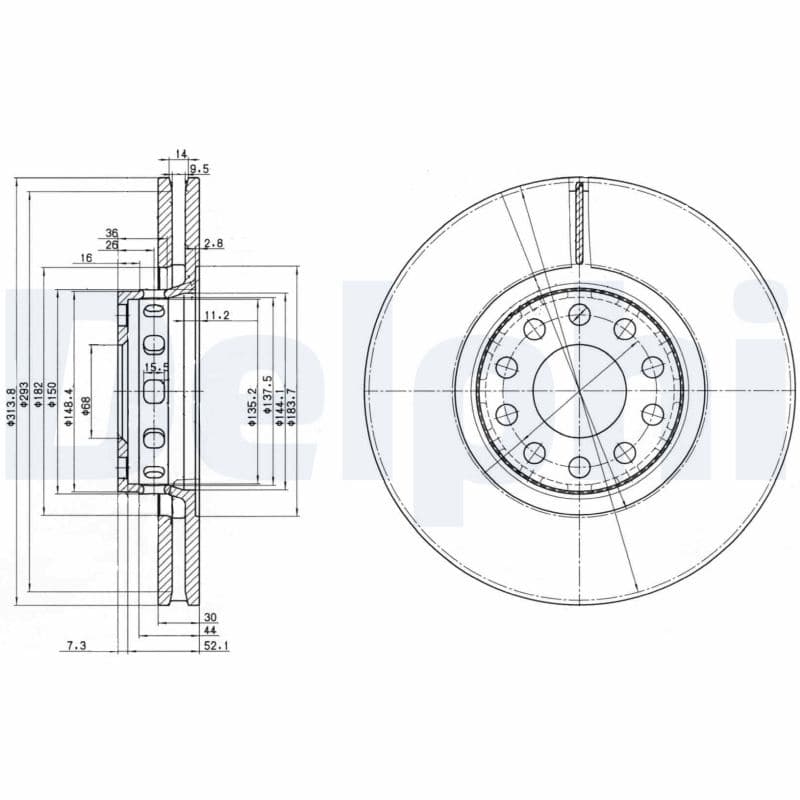 DELPHI Brzdový kotúč BG3033 1