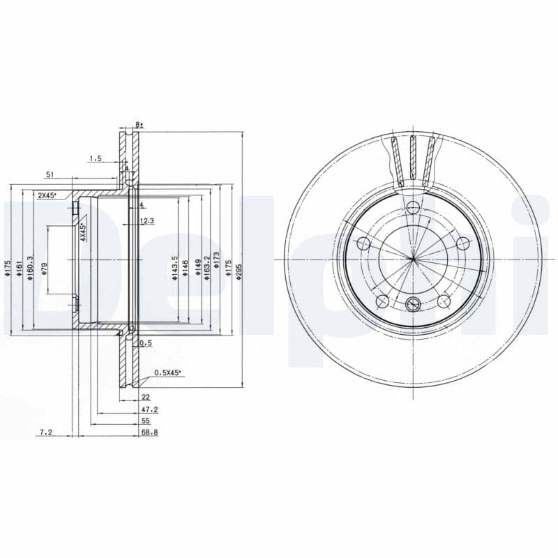 DELPHI Brzdový kotúč BG3043 1