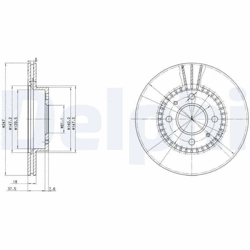DELPHI Brzdový kotúč BG3134 1