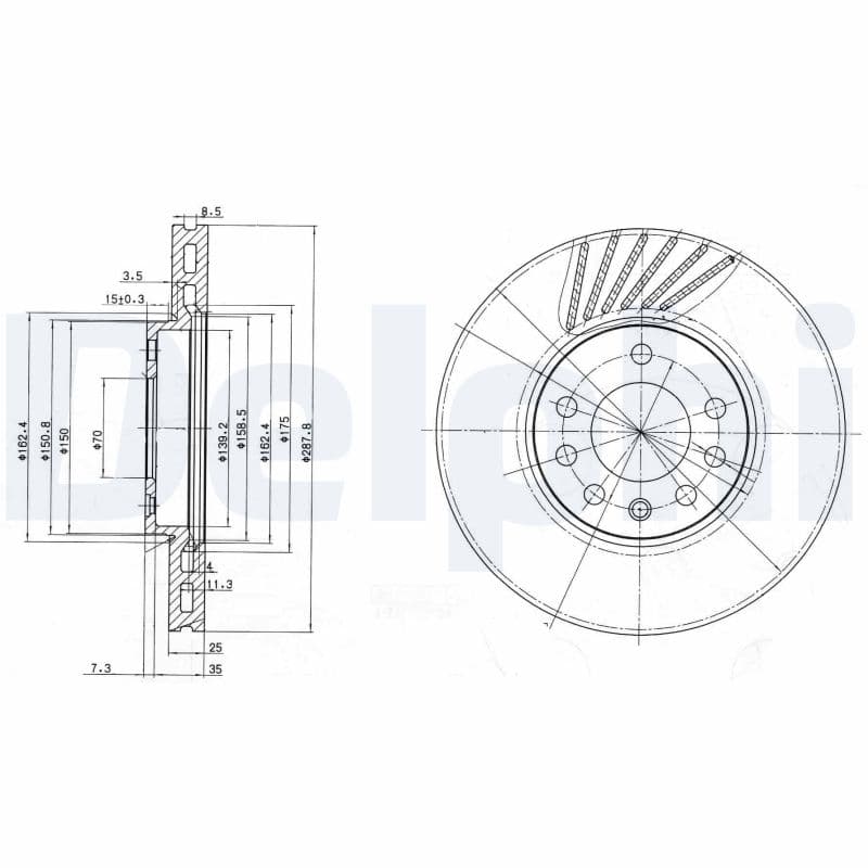 DELPHI Brzdový kotúč BG3142 1