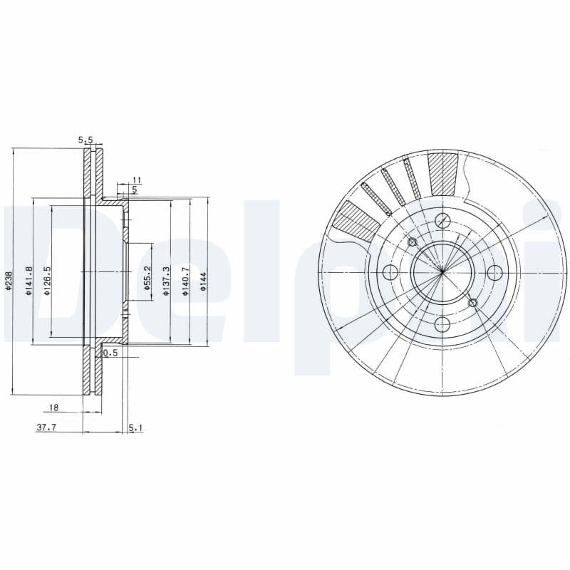 DELPHI Brzdový kotúč BG3424 1