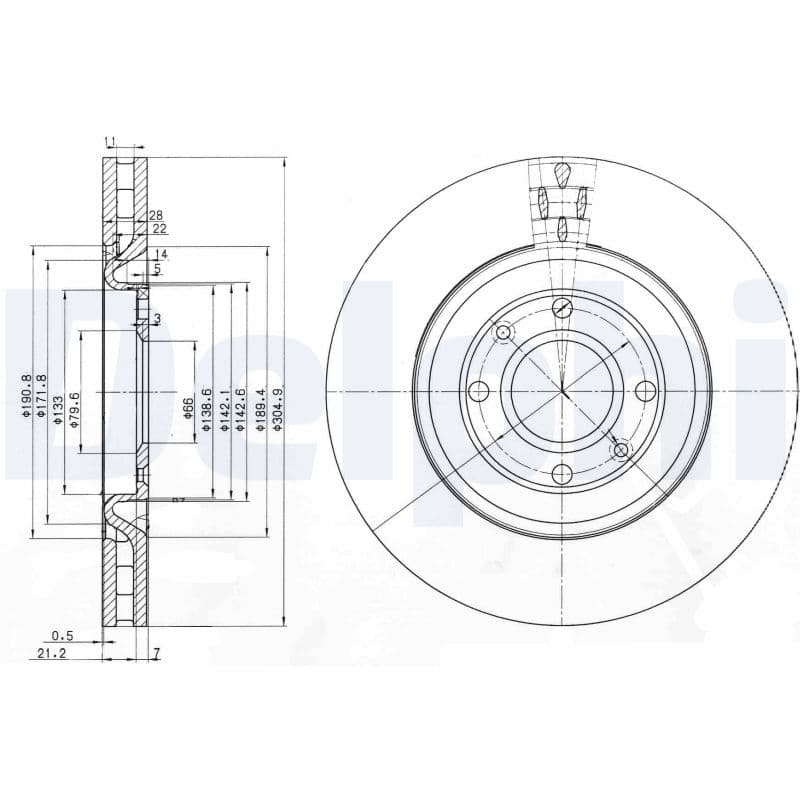 DELPHI Brzdový kotúč BG3529 1