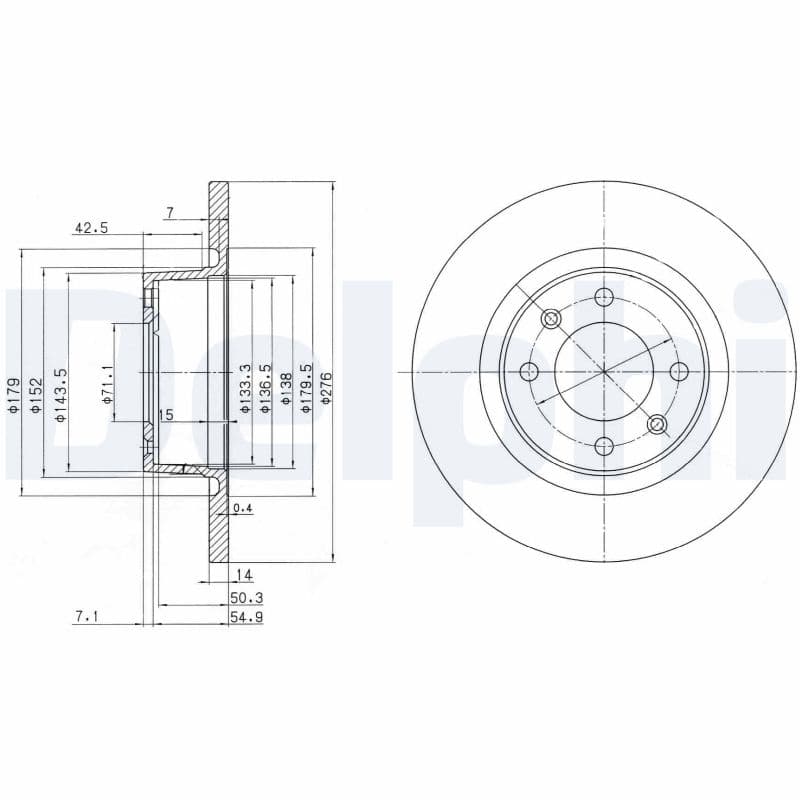 DELPHI Brzdový kotúč BG3621 1