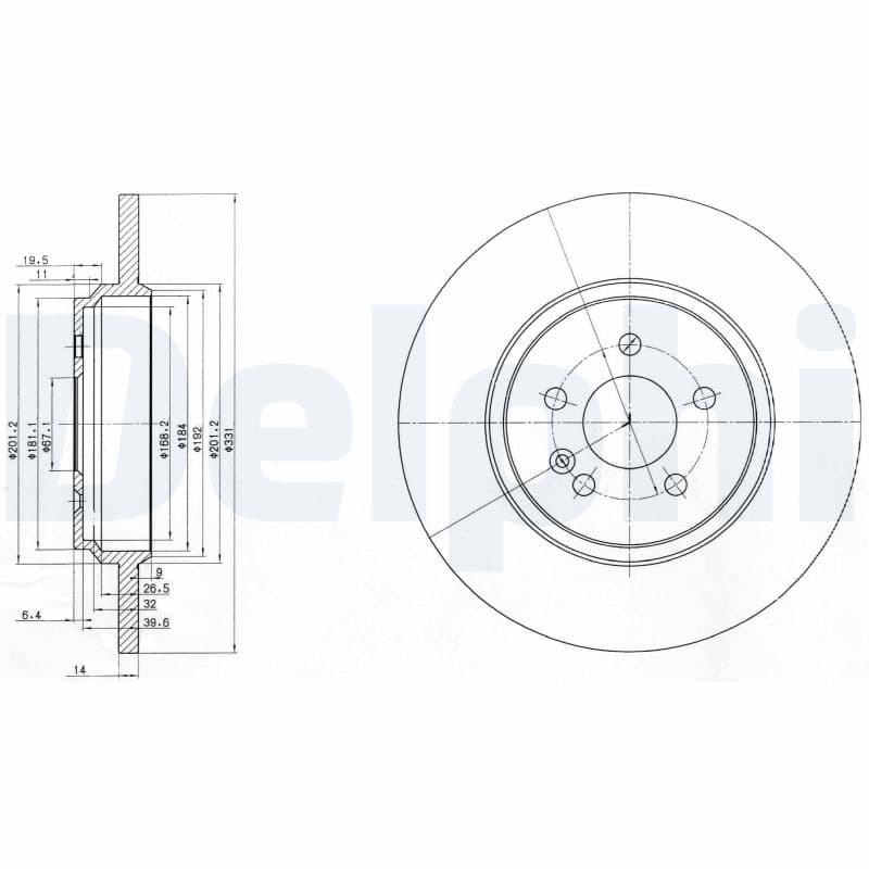DELPHI Brzdový kotúč BG3728 1