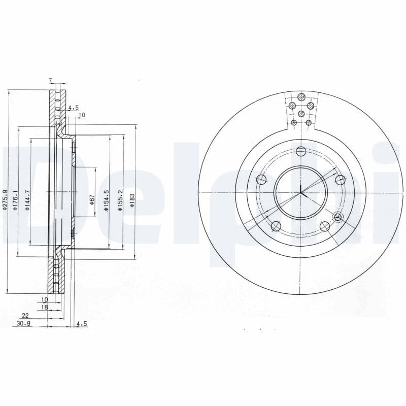 DELPHI Brzdový kotúč BG3829 1