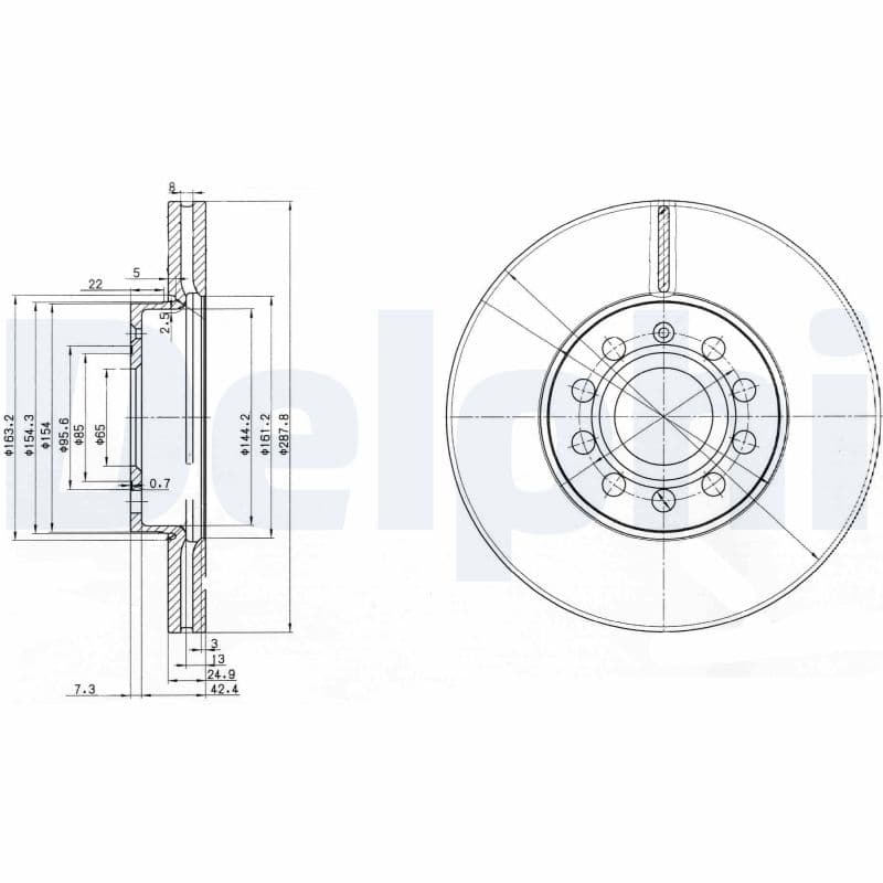 DELPHI Brzdový kotúč BG3833 1