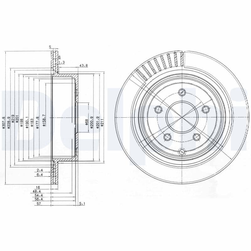 DELPHI Brzdový kotúč BG4041 1