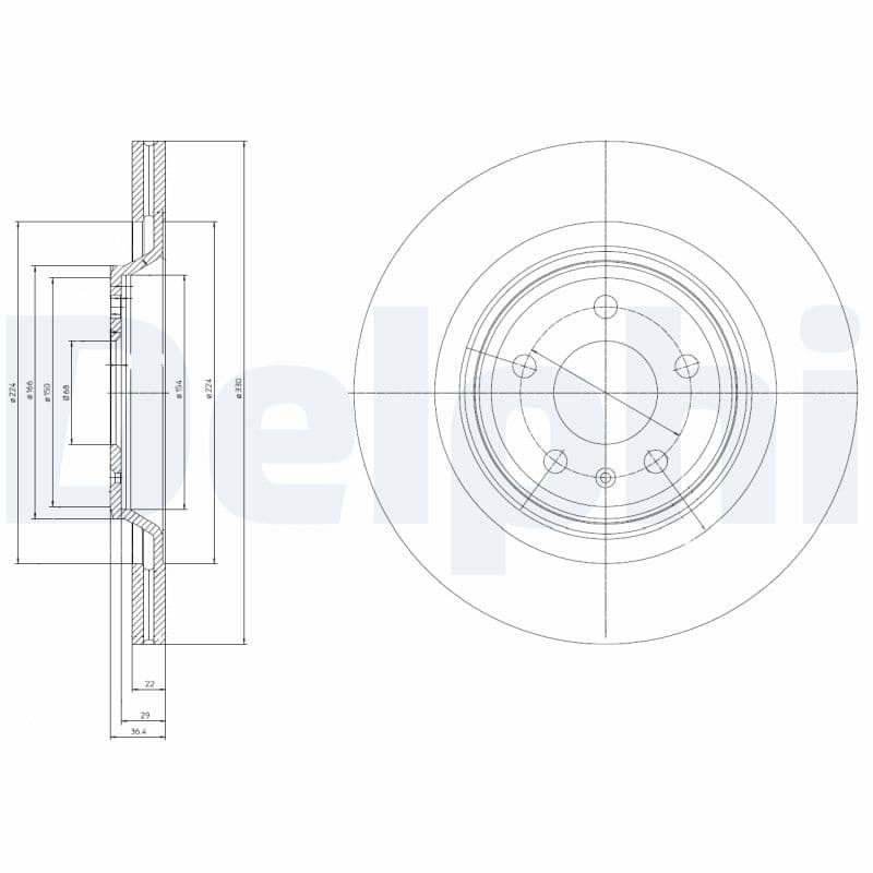 DELPHI Brzdový kotúč BG4078 1