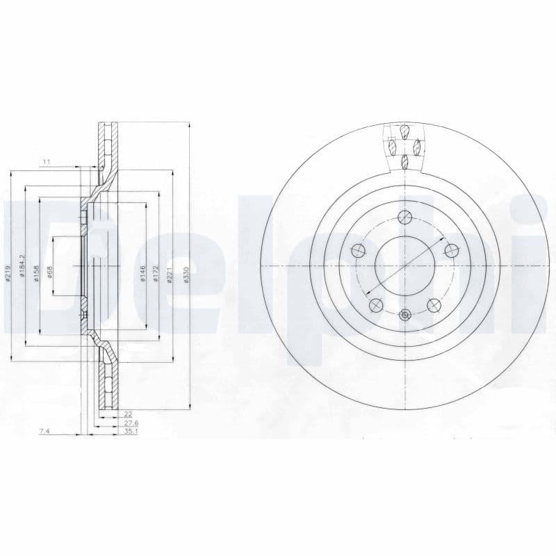 DELPHI Brzdový kotúč BG4087 1