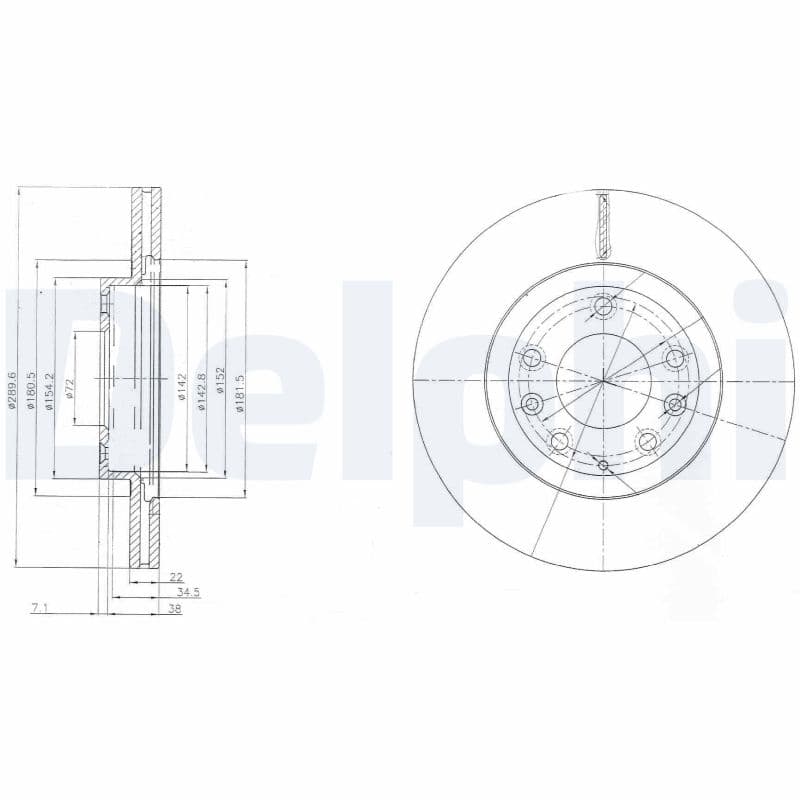 DELPHI Brzdový kotúč BG4141 1