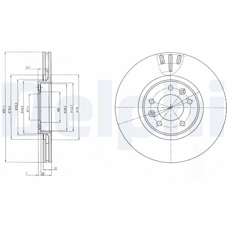DELPHI Brzdový kotúč BG4150 1