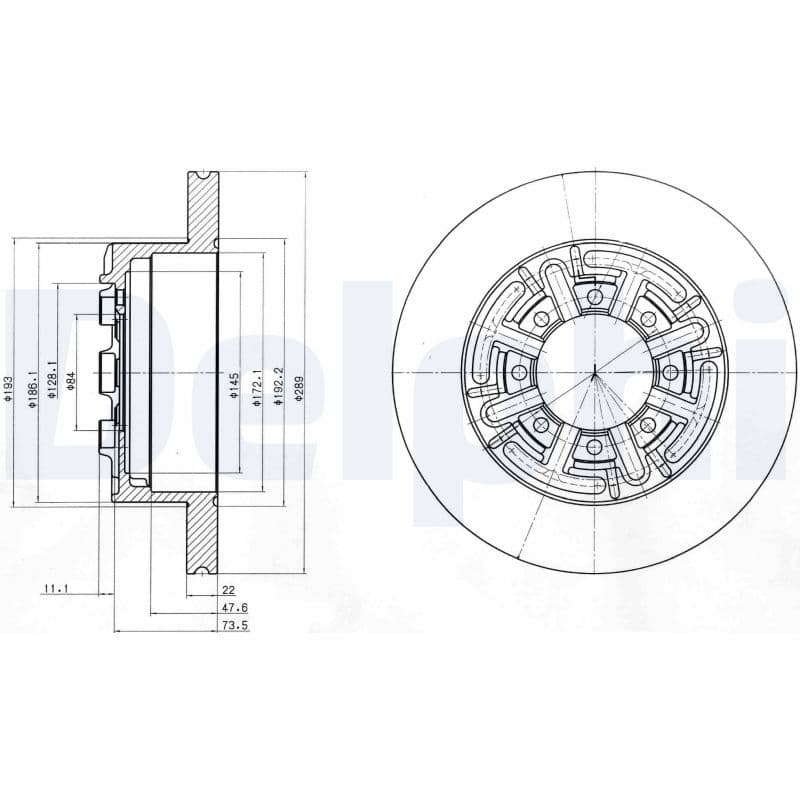 DELPHI Brzdový kotúč BG4171 1