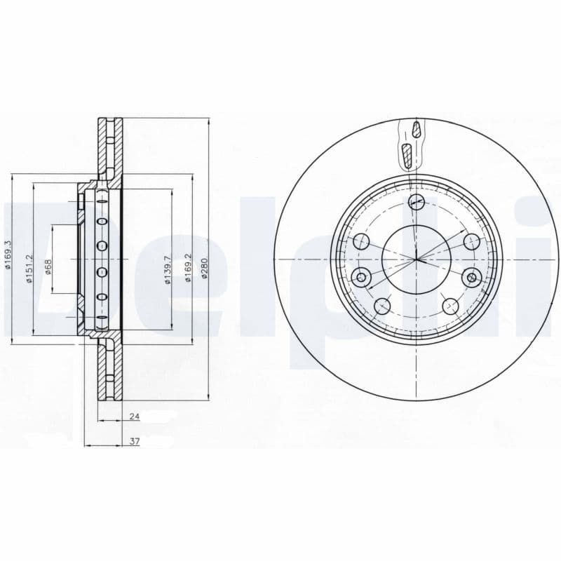 DELPHI Brzdový kotúč BG4265C 1