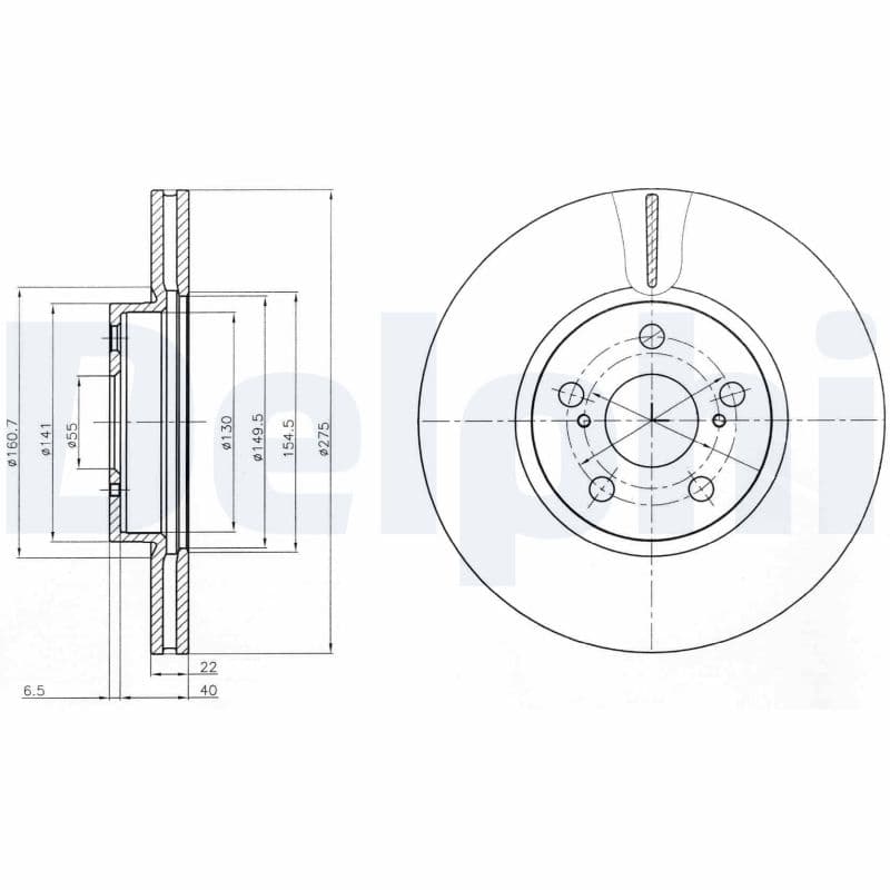 DELPHI Brzdový kotúč BG4277 1