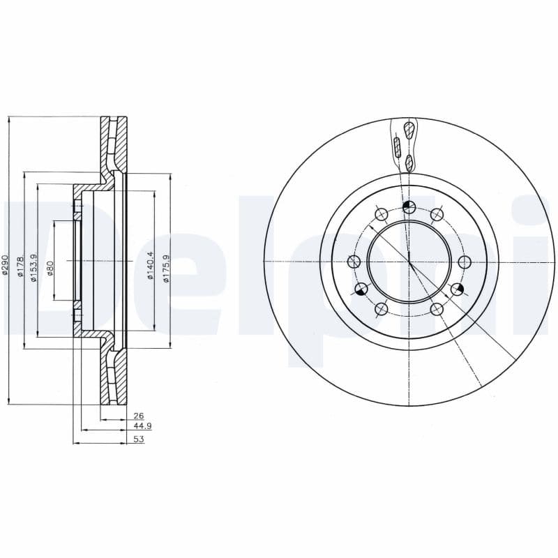 DELPHI Brzdový kotúč BG4339 1