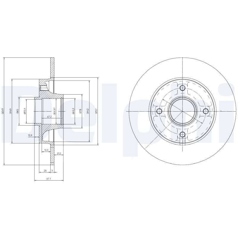DELPHI Brzdový kotúč BG9022RSC 1