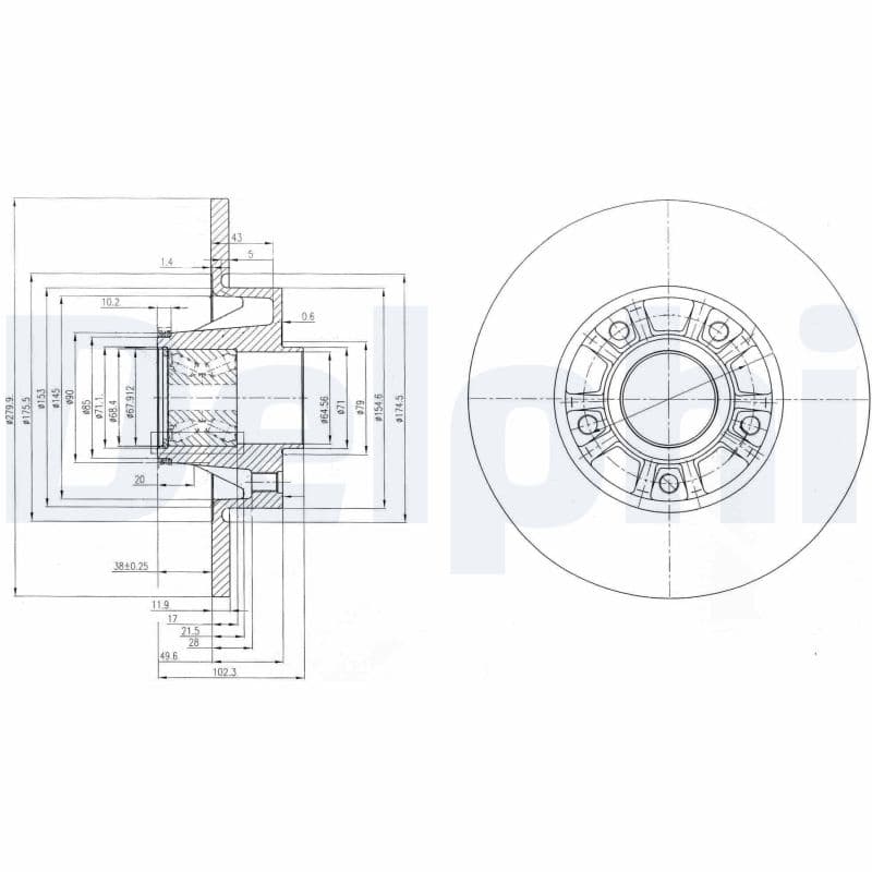 DELPHI Brzdový kotúč BG9031RS 1