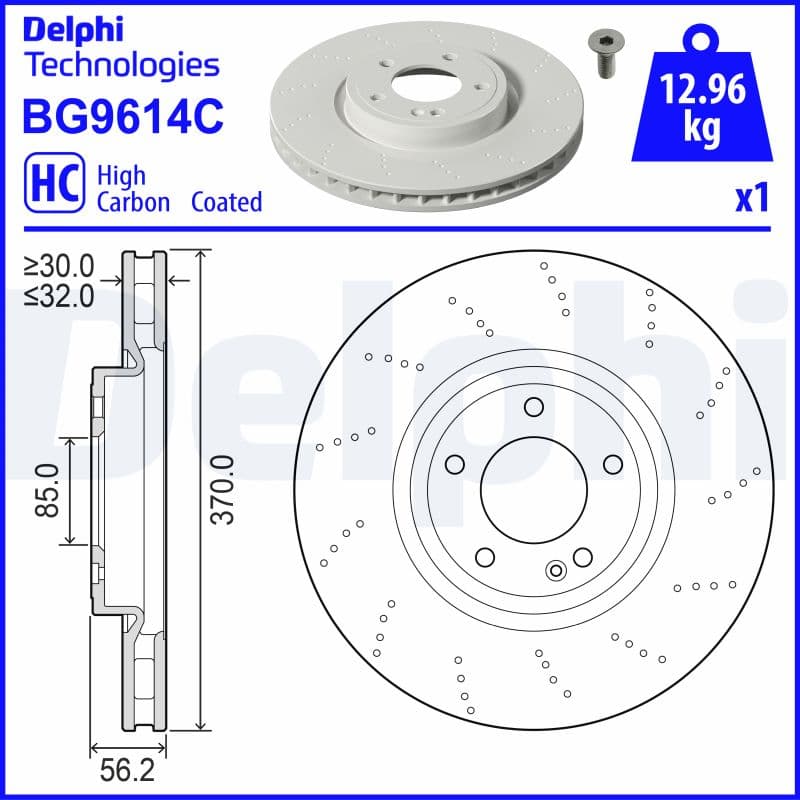 DELPHI Brzdový kotúč BG9614C 1