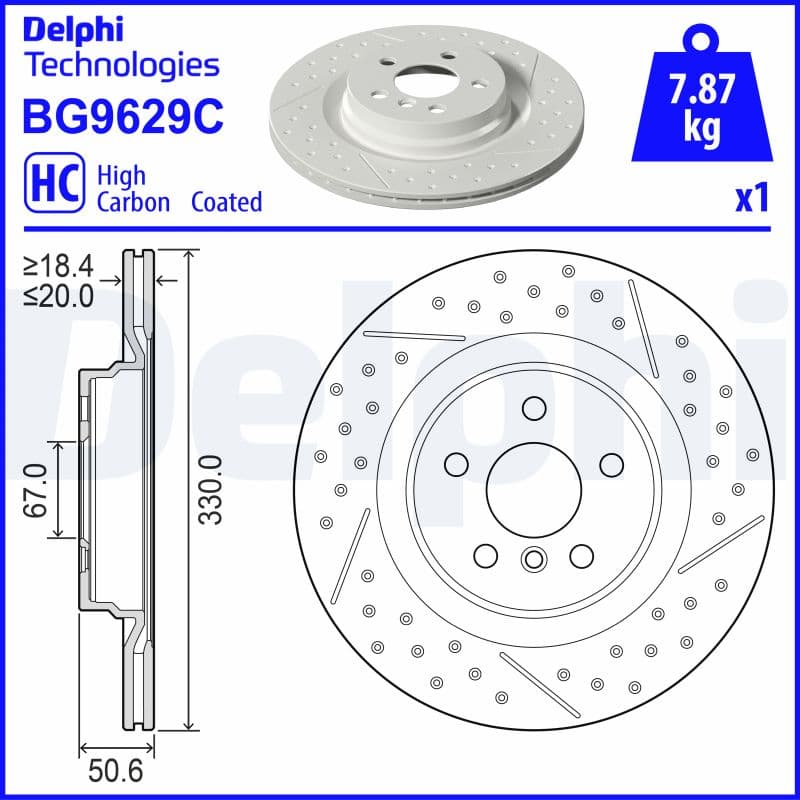 DELPHI Brzdový kotúč BG9629C 1