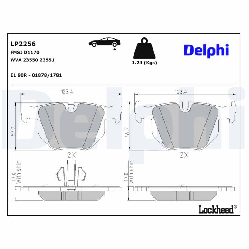 DELPHI Sada brzdových platničiek kotúčovej brzdy LP2256 1