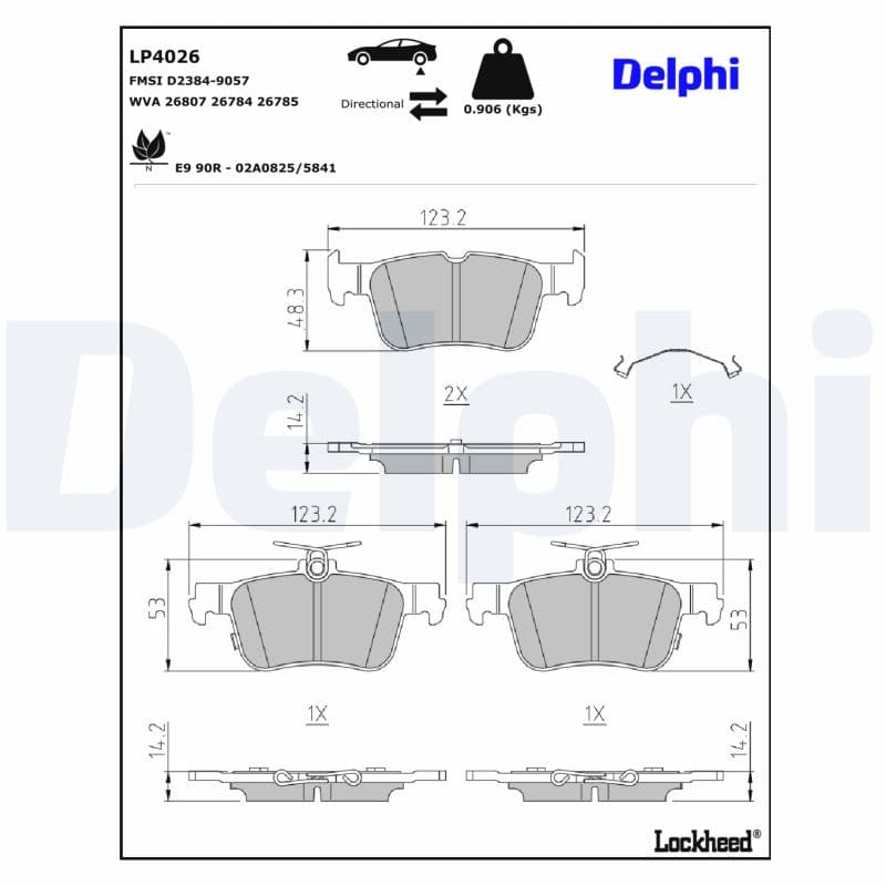 DELPHI Sada brzdových platničiek kotúčovej brzdy LP4026 1