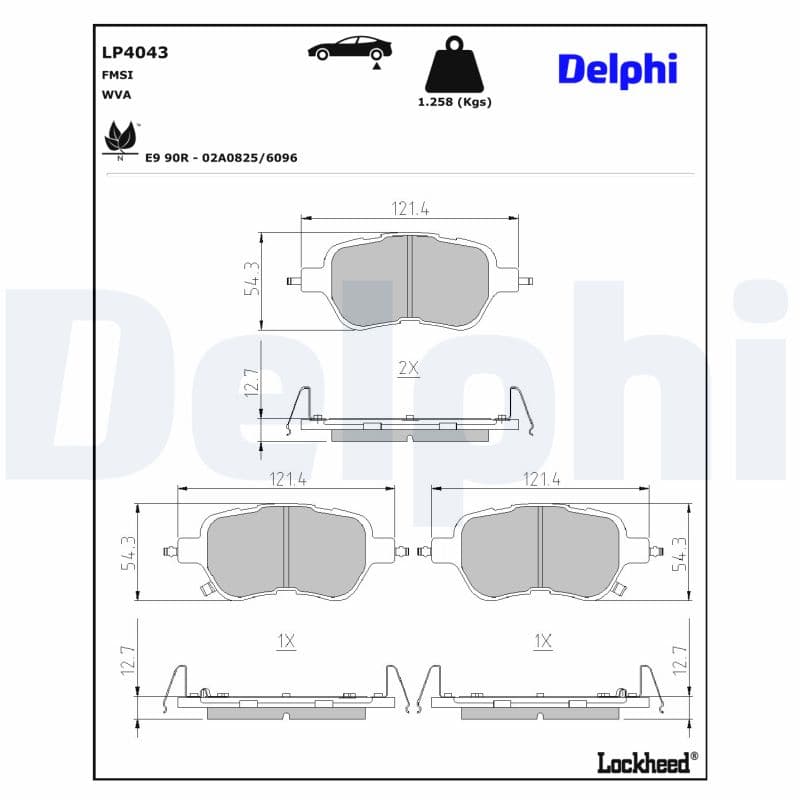 DELPHI Sada brzdových platničiek kotúčovej brzdy LP4043 1
