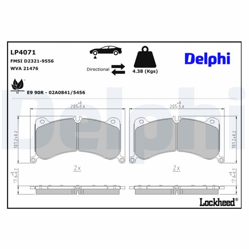 DELPHI Sada brzdových platničiek kotúčovej brzdy LP4071 1