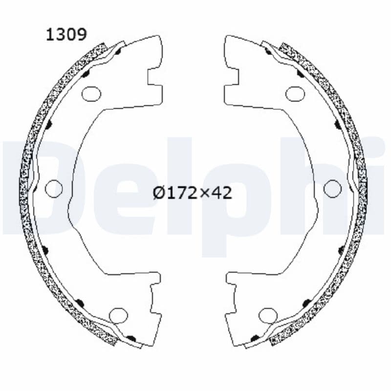 DELPHI Sada brzd. čeľustí parkov. brzdy LS2202 1