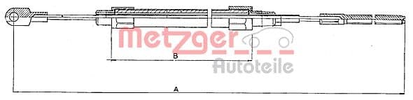 METZGER Ťažné lanko parkovacej brzdy 10.4131 1