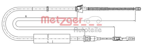 METZGER Ťažné lanko parkovacej brzdy 10.7507 1