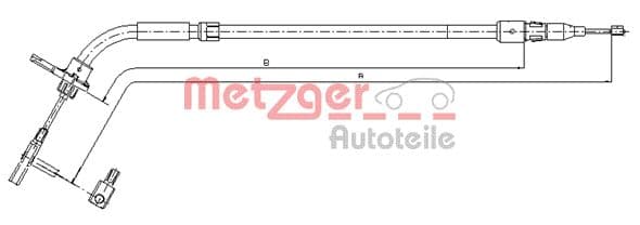 METZGER Ťažné lanko parkovacej brzdy 10.9333 1