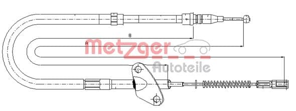 METZGER Ťažné lanko parkovacej brzdy 10.9871 1