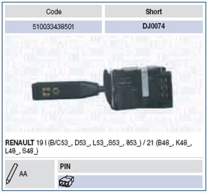 MAGNETI MARELLI Spínač riadenia 510033438501 1