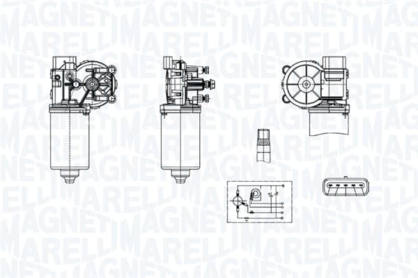 MAGNETI MARELLI Motor stieračov 064376400010 1