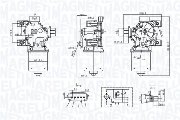 MAGNETI MARELLI Motor stieračov 064072800010 1