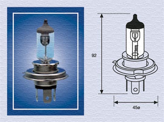 Žiarovka H4 MAGNETI MARELLI 002156100000 002156100000 1
