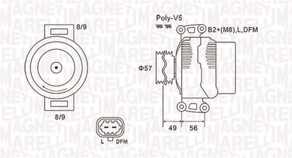 MAGNETI MARELLI Alternátor 063731740010 1