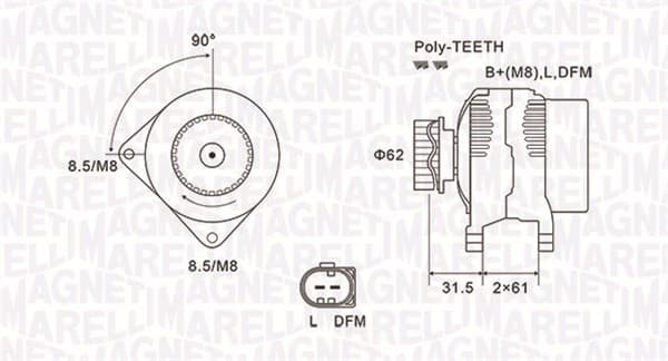 MAGNETI MARELLI Alternátor 063731820010 1